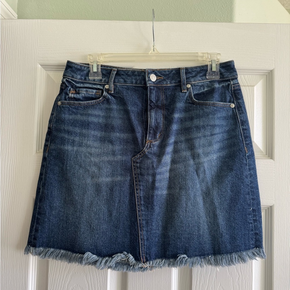 LOFT Dark Blue Denim Mini Skirt